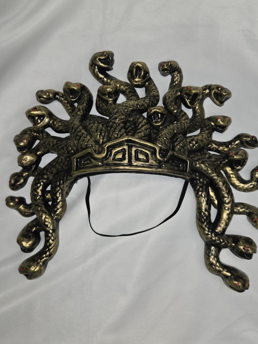Medusa Headpiece Costume Mask Halloween Crown Gold Snakes